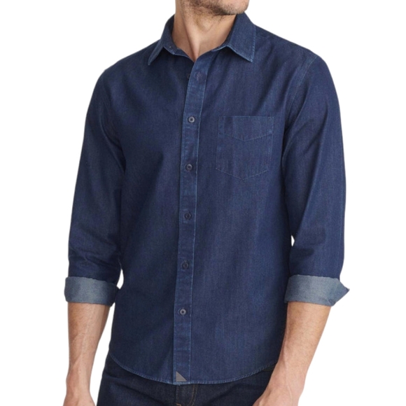 UNTUCKit Chambray Denim Button Down Shirt S M Jeans - Picture 11 of 11